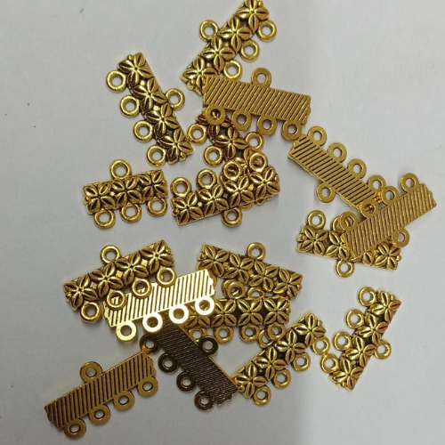 4-Hole Oxidised Antique gold Connector